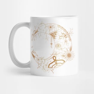 Moon Floral Design Motif [Gold] Mug